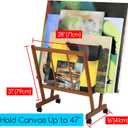 MEEDEN Art Display Print Rack: Artist Storage Rack with Castors for Canvas Organizer - Beech Wood Large Drying Racks for Prints Artworks Panels Posters Stand Art Shows & Galleries - Walnut