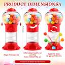 VioraWhite 12 Pack Mini 5" Gumball Machine Without Candy Plastic Bubblegum Dispenser Red Gumball Machine Vending Candy Dispenser for Novelty Birthday Fits 0.05" Small chewing gum ()