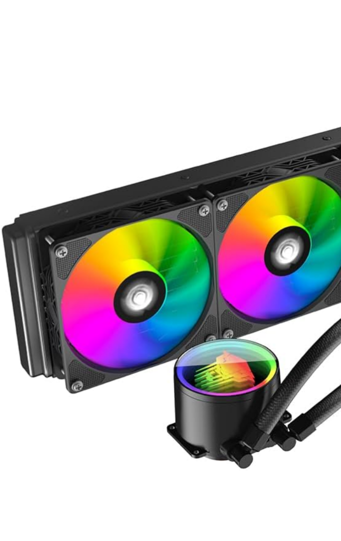 Jungle Leopard TK1 240 AIO ARGB CPU Cooler,Infinite Mirror Water Cooling Design,260W TDP Liquid CPU Cooler for AMD: FM2/FM2+/AM3+/AM4/AM5，Intel LGA115X/1200/1700/1366/2011/2066（240 White）
