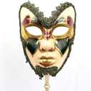 YU FENG Venetian Masquerade Mask Set, Adult Carnival Costume Mask on Stick for Mardi Gras, Masquerade Ball & Party Decor