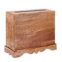 Eximious India Wedding Card Box with Card Slit and Lock 12"X10"X4.5"- Gift Wishing Well Card Box for Weddings, Receptions, Birthdays, Graduations, Baby Showers, Honeymoon Funds KHND (Burnt)