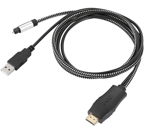 192KHz HDMI eARC/ARC to Optical Audio Converter for TV to Soundbar, Plug & Play 3.4ft/1.05m eARC to Optical Cable Audio Extractor Adapter Splitter for Sound System Home Theater Support Dolby/DTS 5.1