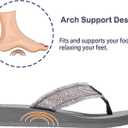 Ampeo Women's Arch Support Flip Flops Comfortable Casual Summer Beach Thong Sandals (Gray)