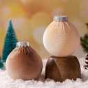 Velvet Christmas Ornaments, 12pcs Christmas Tree Ornaments Velvet 3.15 Inch Balls, Multicolor Green Brown Neutral for Xmas Wedding Party Holiday Decorations