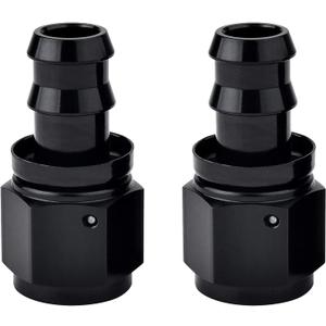 EVIL ENERGY 8AN Straight Push Lock Hose Fitting End Black 2PCS