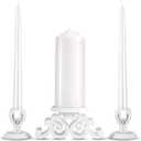 Unity Candle Holder - Unity Candles Stand for Wedding Ceremony Set - Pillar Taper Candle Holders for Weddings Centerpiece Decoration,Bridal Shower(Candles not Include) (White)