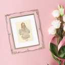 PHAREGE Vintage Picture Frame 8x10 Pink Gold, 8 by 10 Ornate Decorative Antique Frame with Mat for 5x7 Photo, Fancy Matted Frame for Desktop or Wall, Horizontal or Vertical