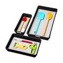 madesmart 2 Bin Drawer Organizer Set, Multi Purpose Storage for Utensils, Office & Bathroom, Organizer for Cutlery, Peeling Tools, Spatulas, Soft Grip Lining & Non Slip Feet, Carbon