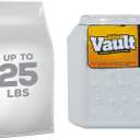 Vittles Vault Pawprint Pet Food Storage Container For Dog Food, Kibbles/Bird Seed/Oatmeal/Rice/Flour/Cereal, BPA Free, Plastic, Sealed Airtight For Cat Food, Up To 25 lb, Made in USA, With Scoop, Gray, 25 Pounds