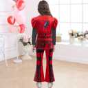 Girls Rise Red Costume with Wig Kids Movie Dress Up Outfits Halloween Birthday Party Role Play Clothes (2-3 Years)