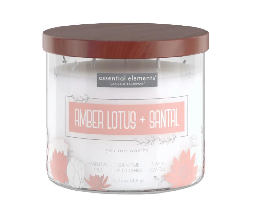 Amber Lotus & Santal 3-wick 14.75oz Jar Candle