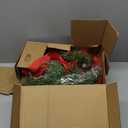 Aneco 6 Pcs 9.8" Small Christmas Norfolk Wreaths Decorations Mini Christmas Kitchen Cabinet Wreaths with Red Velvet Bow Artificial Hanging Garlands for Door Window Room Farmhouse Xmas Party Decor