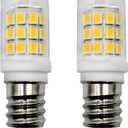 E12 LED Fridge Water Dispenser Light Bulb 2W(15W Replacement) 120V T5 Tubular Appliance Bulb for Chandeliers Home Lighting Refrigerator/Dryer Drum Light C7/S6 Clear Glass Daylight White 6000K, 2-Pack