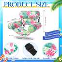 Lunmon Inflatable Pool Floats Adult Heavy Duty Aloha Floating Lounge Chairs Portable Blow up Fabric Pool Noodles Adjustable Tropical Pattern Water Hammock for Summer Beach Lake Party Fun(Pink)