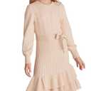 GRACE KARIN Girls White Dress Teen Long Sleeve 2 Layer Flowy Casual Kids Dress Outfits, Size 12-14