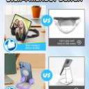 2 x Stocking Stuffers for Teens Girls Women Adults Gifts: Lazy Cell Phone Stand Unique Gesture Phone Holder for Desk Gag Gifts for Teenage Boys Men Cool Gadget Funny White Elephant Trendy Stuff Christmas (2, Black&Purple)