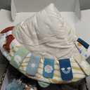 Blissful Diary Baby Play Gym & Activity Mat, 5 Developmental Zones Wooden Tummy Time Mat with 5 Detachable Sensory Toys for Motor Skills & Sensory Development, Baby Essentials Shower Gift (Gray Round)