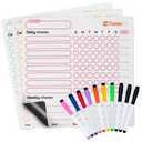 Magnetic Dry Erase Chore Chart for Kids Multiple Kids - 2 Pack Erasable Whiteboard Behavior Charts, Calendar Kids Chores List with 6 Eraser Cap Markers for Family, Kid, Toddler, Teenagers, Adults