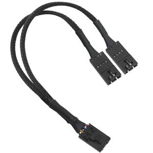 Fan RGB Splitter Adaptor Hub 4PIN 1 in 2 Male and Female Fan Extension Cables Lighting Node Core 9 inch For Fan Extension Cables
