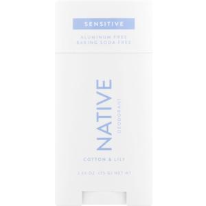 Native Sensitive Deodorant Contains Naturally Derived Ingredients, 72 Hour Odor Control | Deodorant for Women & Men, Aluminum Free with Baking Soda, Coconut Oil and Shea Butter, Cotton & Lily