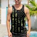 Goodstoworld Mens 3D Tank Top Novelty Graphic Breathable Quick Dry Sleeveless Beach Shirt S-4XL (XXL)