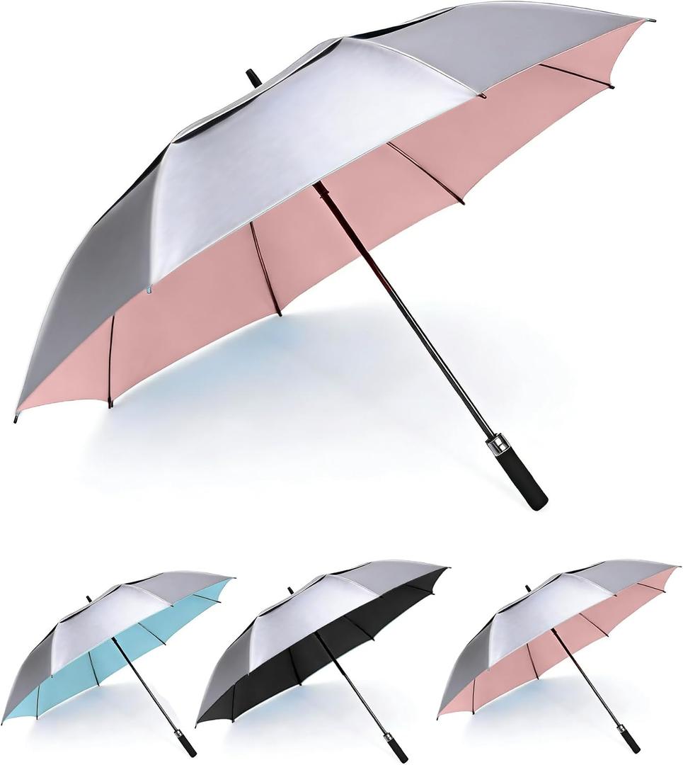 MRTLLOA Extra Large Golf Umbrella, 68 Inch Automatic Open, Oversize Double Canopy Vented Windproof Waterproof Sports Umbrellas for Rain