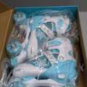 Snowflake Roller Skates for Girls,4 Size Adjustable Kids Roller Skates with All Light Up Wheels for Toddler Teens Beginners, Ideal Birthday for Indoor Outdoor Use (Medium - Big Kid(1-4), White)