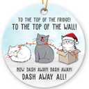 3 x Cat Christmas Ornament 2025  Funny Gifts for Cat Lovers & Friends, Double-Sided Ceramic Ornament for Tree or Car Decoration, Cute Animal Ornament for Women and Owners