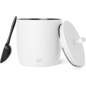 Simple Modern Vacuum Insulated Ice Bucket with Lid and Scoop | For Cocktail, Champagne, Wine, Beer, & Hosting | Stainless Steel 100oz Capacity for Large Parties | Rocks Collection | Winter White