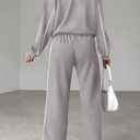 BTFBM Women's Two Piece Tracksuit Spring 2026 Long Sleeve Zip Up Sweatshirt Long Pants Outfits Jogger Sweatsuit Sets (X-Large, Grey)