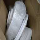 HOMIP 200PCS White and Silver Plastic Plates, Disposable Party Plates with 100 Dinner Plates 10" and 100 Dessert Plates 7", Plastic Plates for Party, Wedding and Birthday