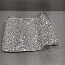 LASPERAL Silver Glitter Christmas Tree Collar Sequin Xmas Tree Skirt Ring, 30" Luxury Christmas Tree Stand Cover for Artificial Tree Christmas Tree Base Basket for Holiday Home Dcor