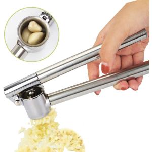 Garlic Press Garlic Mincer Garlic Crusher, EwiseeLive Made of Metal Stainless Steel.Easy Squeeze, Rust Proof, Easy Clean
