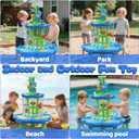 Kids Flower Water Sand Table for Toddlers - 2-Tier Outdoor Water Sand Play Table Toys for Boys Girls, Summer Splash Activity Sensory Table Party Birthday Gift for Kids 3-5 6-12(Blue)