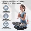 Upgrade Air Inflatable Pressure Relief Seat Cushion, Comfortable 3D Travel Seat Cushion Optimal Support for Long Sitting in Car, Air Travel, Office Chairs