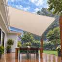 Amgo 14' x 14' Beige Square Waterproof Shade Sail 98% UV Block, 014'X14'