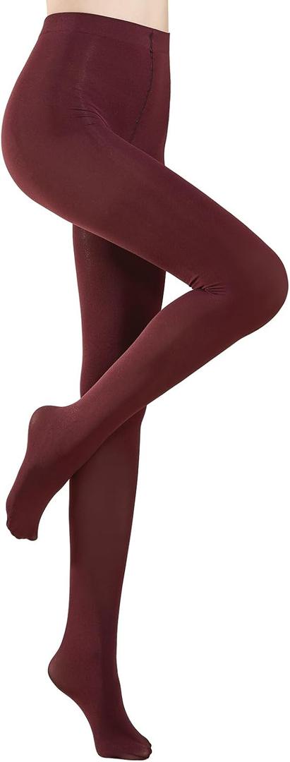 MANZI Tights for Women Solid Color Pantyhose Colored Semi Opaque Footed Tights Soft Stretch High Waist Stockings 70 Denier (X-Large, Port Royale)