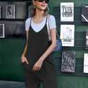 Ekouaer Womens Summer Casual Sleeveless Rompers Loose Spaghetti Strap Shorts Overalls Outfits 2025 Jumpsuits With Pockets (Small, Black)