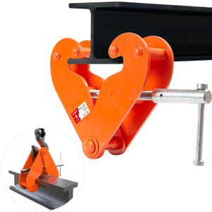 Vertical Beam Clamp 4400lbs/2 ton Capacity 3-9Inch Opening Range Beam Clamps for Rigging Heavy Duty Steel Beam Clamp Tool Easy To Use Beam Clamp Tool, Orange(4400lbs)