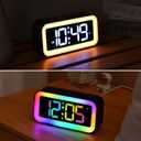Cadmos Loud Alarm Clock for Bedrooms with Dynamic RGB Night Light,Heavy Sleepers Adults,Dual Alarm,Dimmer,USB Charger,Small Bedside Digital Clock with Led Display for Kids,Teens,Seniors (Black)