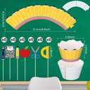 2 x 72 Pcs Graduation Classroom Cupcake Wrappers and Toppers Set, 36 End of Year Cupcake Wrappers, 36 Pencil Ruler Crayon Notebook Cake Picks for Teacher Appreciation, Graduation Party, Classroom Birthday, Cupcake liners: 1.973.35 inch