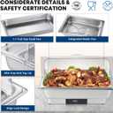 Electric Chafing Dish Buffet Server Set, Stainless Steel Full Size & Half-Size &Three-Section Food Pan with Temp Control, Roll Top Stainless Steel Food Warmers for Catering Buffet