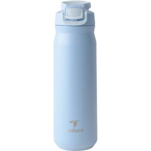 REDUCE 24 oz Hydrate Pro Stainless Steel Insulated Water Bottle - Flip Top Leak-Proof Lid, Dishwasher Safe, BPA-Free, Dual Wall Vacuum, Keeps Drinks Cold for 48 Hrs, Cup Holder Friendly - Glacier