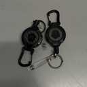 MNGARISTA 2-Pack Retractable Keychain, Heavy Duty 10 OZ Retraction 3K Carbon Fiber ID Badge Reel, Carabiner Badge Holder Hook Upgraded 31.5" Stainless Steel Cord Lanyard with Clip Strap and Key Ring