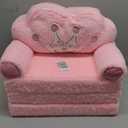 MOONBEEKI Toddler Chair ComfyFoldable Princess Couch for Girl, Toddler Recliners for Kids Over 18 Months, Kids Furniture for Bedroom and Playroom, Pink