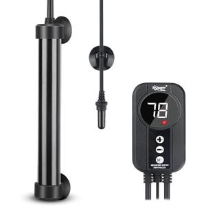hygger Marine Aquarium Heater 50W 100W 200W 300W 500W,Titanium Heater with Temperature Calibration,Digital LED Controller,Temperature Probe,Submersible Fish Tank Heater for Saltwater Freshwater Tank (50W for 10-15 Gallon)