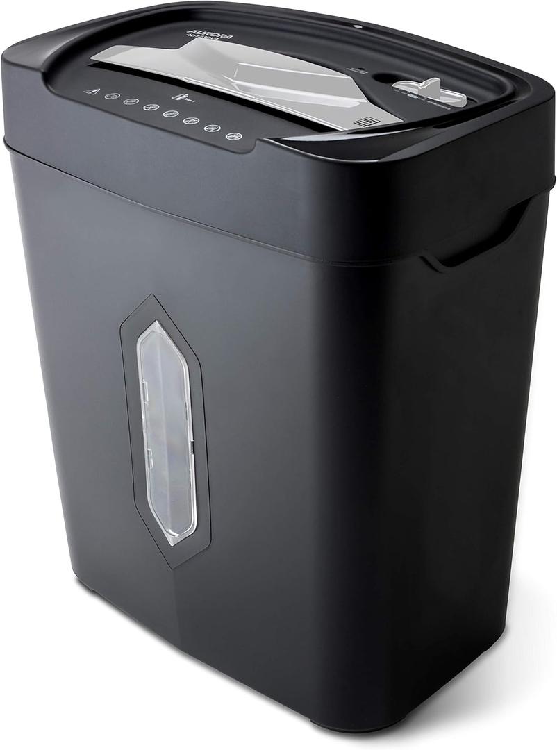 Aurora AU1230XA Anti-Jam 12-Sheet Crosscut Paper and Credit Card Shredder with 5.2-Gallon Wastebasket