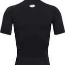 Under Armour Men's HeatGear Armour Comp Mock Short Sleeve T-Shirt, Black (001)/White, Small
