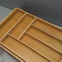 Silverware Organizer Large, Magnetic Connected Expandable 13 Slots Silverware Drawer Organizer From 21 to 37.4 Inches, Adjustable Flatware and Cutlery Holder, Bamboo Utensil Tray for Kitchen Natural