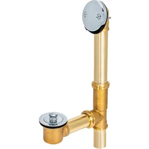 EZ-FLO Lift-n-Lock Bath Waste and Overflow Drain Kit, 1-1/2 Inch Drain, 20-Gauge Brass with Chrome-Plated Trim, 35203